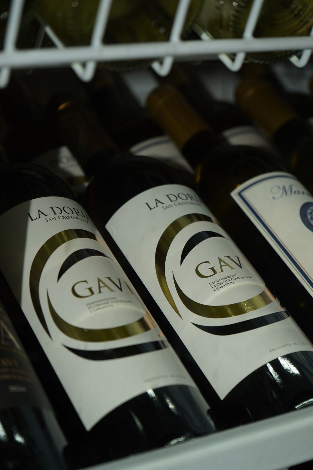 Bottles of Italian white wine